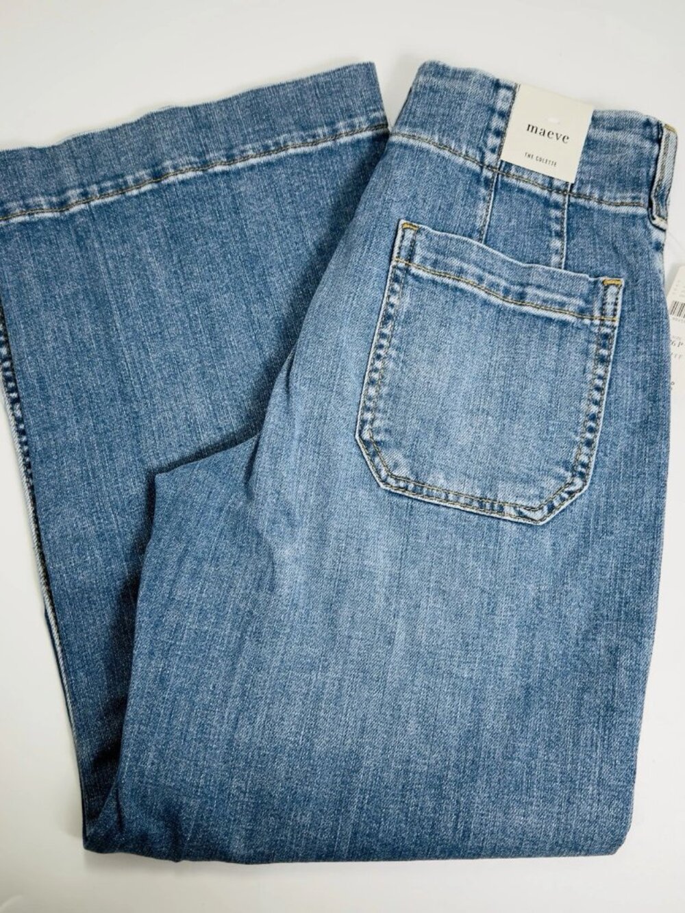 Anthropologie Maeve Colette Crop Wide Leg Jeans Palms Wash 26P NWT